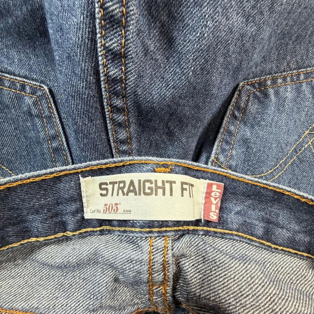 Y2K Levis‎ 505 Straight Fit Mens 32x30 Blue Denim Jeans Medium Wash Zip Fly